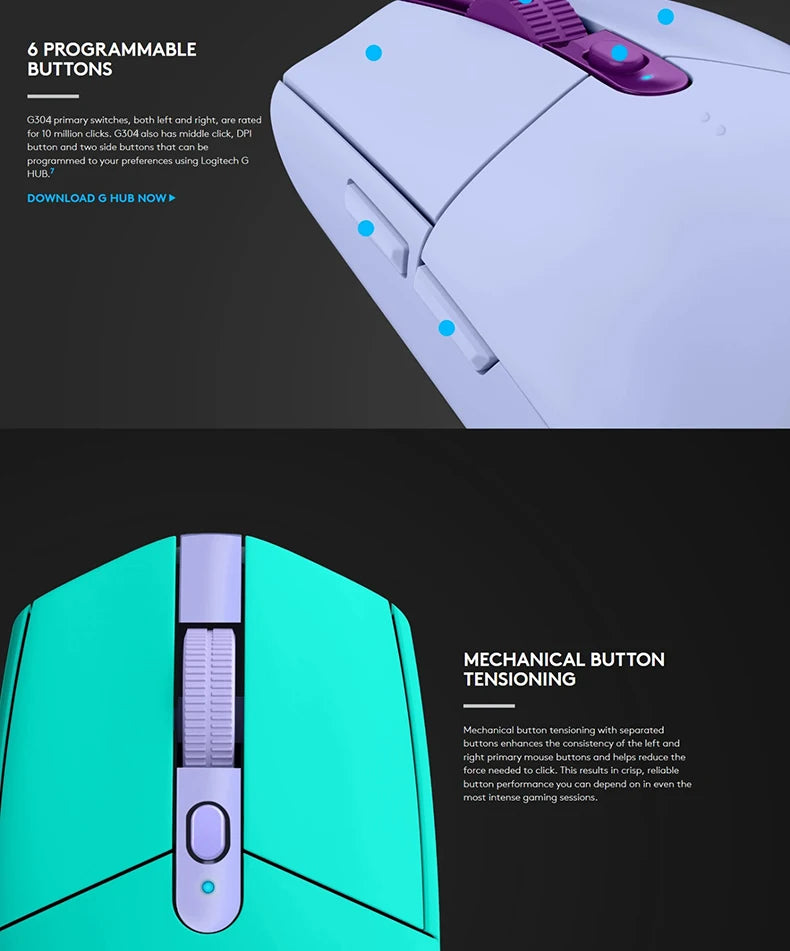 Logitech G304 Lightspeed – Souris Gaming Sans Fil Pro pour eSport (Équivalent G102 Amélioré)